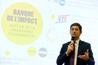 General manager of the Banque Publique d'Investissement (Bpifrance) Nicolas Dufourcq gives a press conference to present the 2019 activity in Paris on January 30, 2020. (Photo by ERIC PIERMONT / AFP)