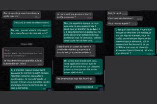Messages échangés entre Marc* et Pierre Garric via Whatsapp.