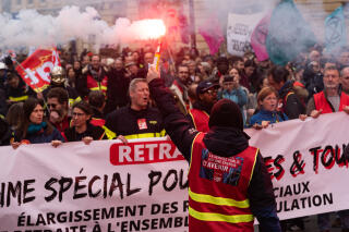 Manifestation à Paris contre le projet de réforme des retraites, le 15 mars 2023.