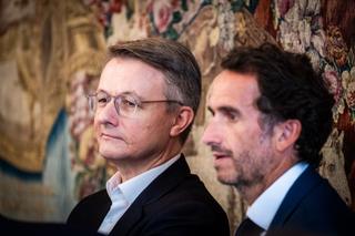 Dominique Schelcher et Alexandre Bompard, les patrons de Système U et Carrefour