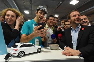Muriel Pénicaud et Emmanuel Macron à Las Vegas avec la French Tech en janvier 2016.