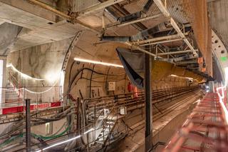 Le tunnel du métro de la future ligne 18 du Grand Paris Express, sur le site de construction de la gare Massy-Palaiseau, le 16 novembre 2023. Le tunnel du métro de la future ligne 18 du Grand Paris Express, sur le site de construction de la gare Massy-Palaiseau, le 16 novembre 2023.