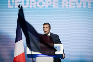 Jordan Bardella au meeting du Rassemblement National du 2 juin 2024, en vue les éléctions européennes. 