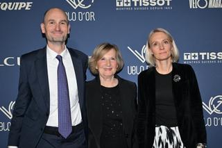 La présidente du groupe, Marie-Odile Amaury (au centre), entourée de son fils Jean-Etienne et de sa fille Aurore. 