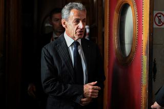 Nicolas Sarkozy sortant du verdict de son procès en appel dans l’affaire Bygmalion, le 14 février 2024. 