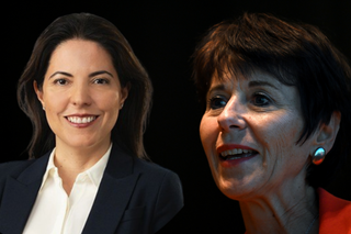 Montage photo de Ingrid Oyarzun, directrice de la filiale R&D actuellement suspendue (à gauche) et Christel Bories, président et DG par intérim d’Eramet (à droite). 