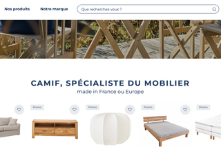 Capture d’écran du site de la Camif