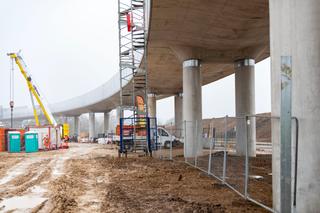 Le chantier du viaduc de la future ligne 18 du Grand Paris Express, sur le plateau de Saclay en 2023. 